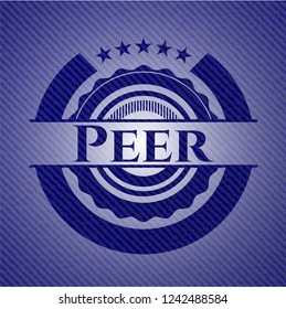 Peer emblem with denim texture