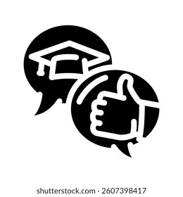peer feedback education platform glyph icon vector. peer feedback education platform sign. isolated symbol illustration