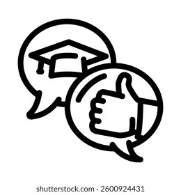 peer feedback education platform line icon vector. peer feedback education platform sign. isolated contour symbol black illustration