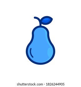 peer, flat outline fruit icon