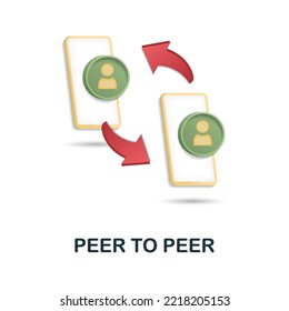 Peer To Peer icon. 3d illustration from fintech collection. Creative Peer To Peer 3d icon for web design, templates, infographics and more