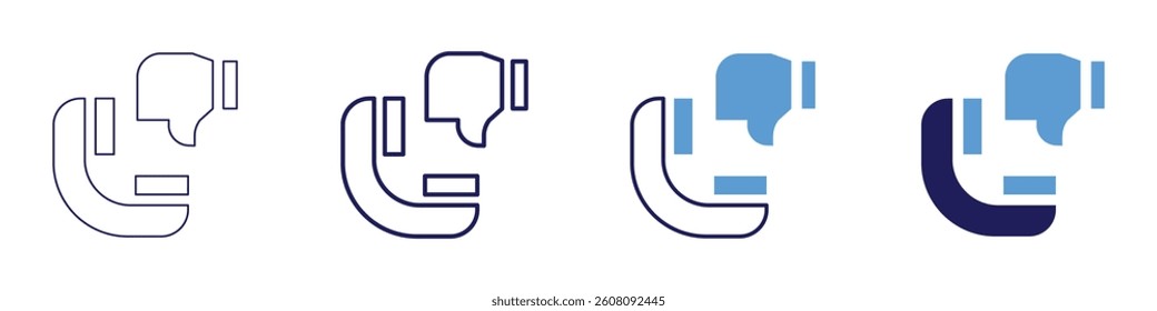 Peer feedback​ icon in 4 different styles. Thin Line, Line, Bold Line, Duotone. Duotone style. Editable stroke.