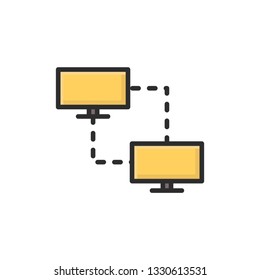 peer to peer icon. cryptocurrency icon flat design