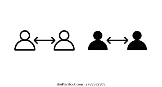 Peer to peer icon design. Black outline pictogram