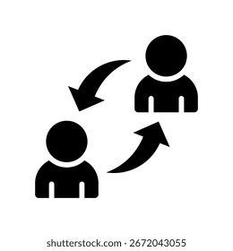 Peer To Peer Icon Glyph Vector Illustration