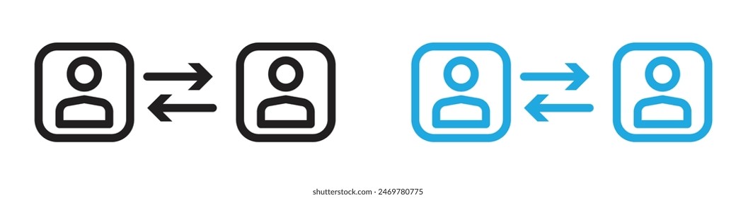 Vector de arte de línea de ícono de par a par