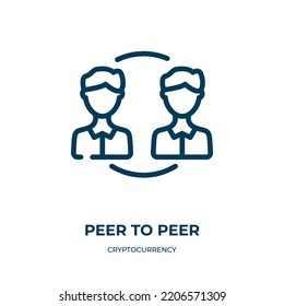 Peer To Peer Icon. Linear Vector Illustration From Cryptocurrency Collection. Outline Peer To Peer Icon Vector. Thin Line Symbol For Use On Web And Mobile Apps, Logo, Print Media.