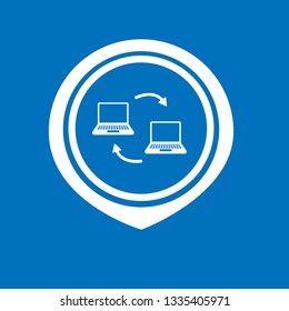peer to peer icon and map pin