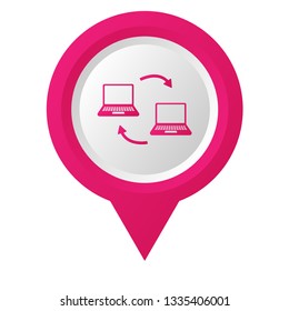 peer to peer icon and map pin