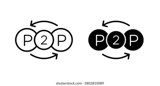 Peer to peer icon Outline flat Icon.