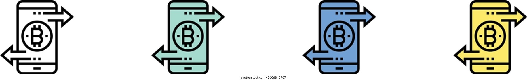 peer to peer icon. Outline, Green, Blue and Yellow Style Design Isolated On White Background