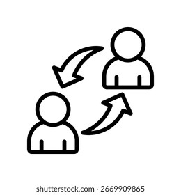 Ilustración vectorial De Contorno De Icono De Igual A Igual