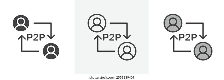 Peer to peer icon pack. Vector illustration. EPS10