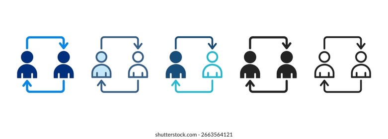 Peer Icon Set Multiple Style Vector Illustration