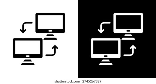 Peer To Peer Icon Set Vector Collection Isolated In Black And White