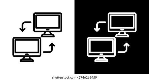 Peer To Peer Icon Set Vector Collection Isolated In Black And White