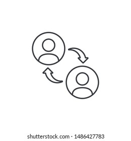 Peer to peer icon. Share, network icon suitable for info graphics, websites and print media. Online collaboration icon