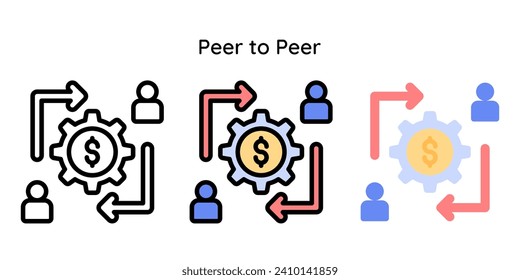 Peer to Peer Icon, share, networking, connection, person to person