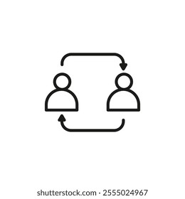 Peer to peer icon Symbol mark in Outline style