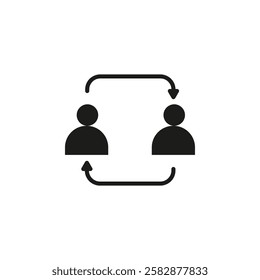 Peer to peer icon Symbol mark in Outline style