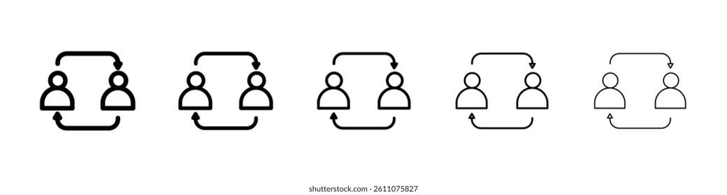 Peer to peer icon Symbol mark in Outline style