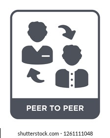 Peer To Peer Icon Vector On White Background, Peer To Peer Trendy Filled Icons From Cryptocurrency Economy And Finance Collection, Peer To Peer Simple Element Illustration