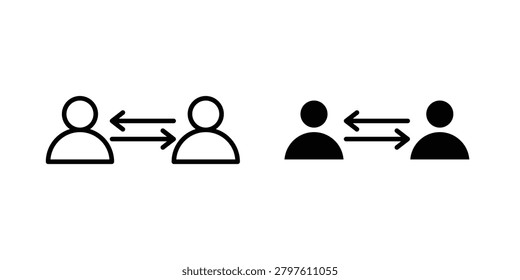 Peer to peer icon vectors. Illustrations in black.