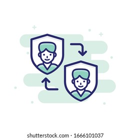Peer to peer insurance Vector illustration. insurance icon isolated on white background.