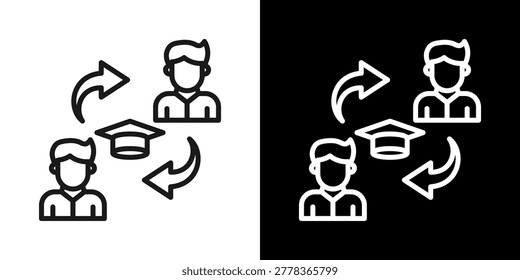 Peer Learning Icon Of Line Black And White Style