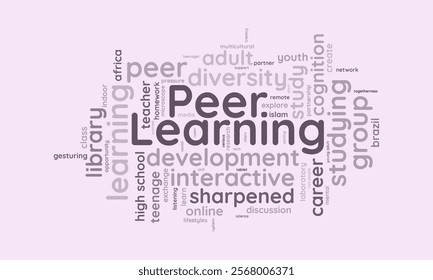 Peer Learning word cloud template. Peer Learning concept vector tagcloud background. vector illustration.