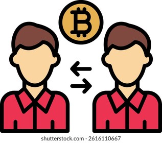Peer Peer Line Filled Vector Icon Design