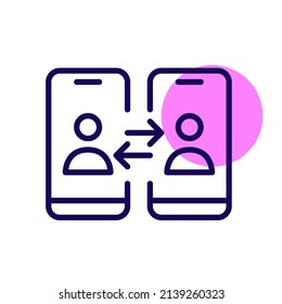 Peer to peer money transfers or payments. Pixel perfect, editable stroke icon