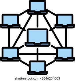 Elemento De Ícone De Rede Ponto A Ponto Para Design
