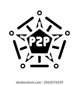 peer to peer nodes decentralized application glyph icon vector. peer to peer nodes decentralized application sign. isolated symbol illustration