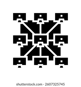 peer to peer p2p nodes decentralized application glyph icon vector. peer to peer p2p nodes decentralized application sign. isolated symbol illustration