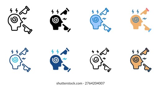 Peer pressure icons set multiple style collection. Editable stroke 
