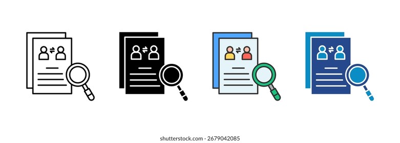 Ícone de Revisão por Par Definir Coleção de Vários Estilos