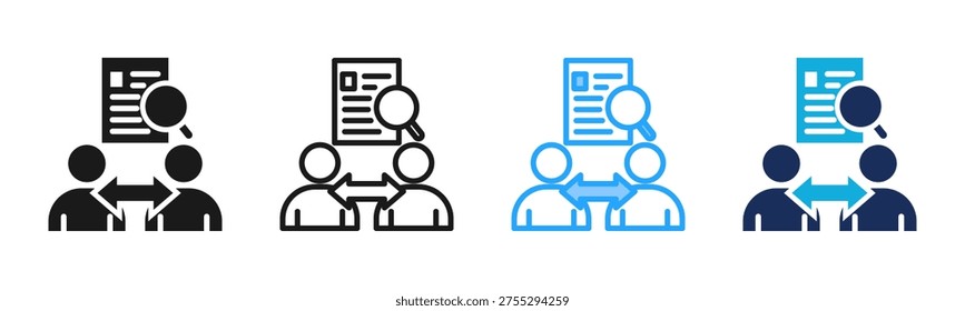 Peer Review icon set multiple style collection