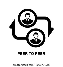 Peer To Peer Sharing Icon Isolated On White Background Vector Illustration.