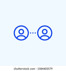 Peer to Peer Sharing Vector Icon. Illustration of Two People Sharing Services and Products.