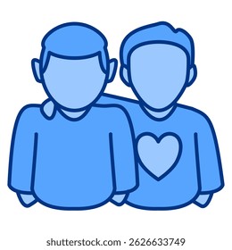 Ícone Peer Support representado pelo estilo Blue do suporte à amizade.