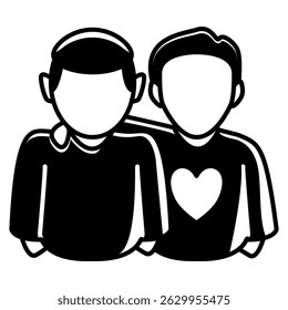 Peer Support icon represented by friendship suppor Black Filled style.