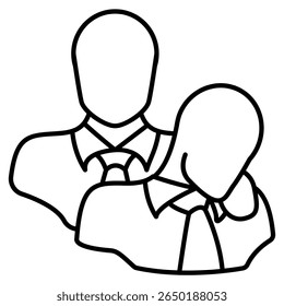 Peer-Support-Symbol, das durch Mitarbeiter dargestellt wird, die einen anderen Linienstil unterstützen.