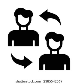 Peer To Peer Vector Glyph Icon For Personal And Commercial Use.
