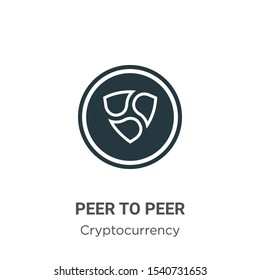 Peer to peer vector icon on white background. Flat vector peer to peer icon symbol sign from modern cryptocurrency collection for mobile concept and web apps design.