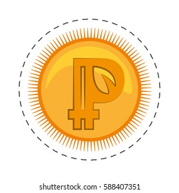 peercoin money golden commerce vector illustration eps 10