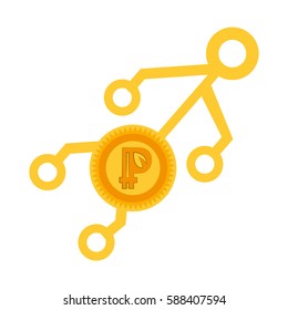 peercoin money golden virtual vector illustration eps 10