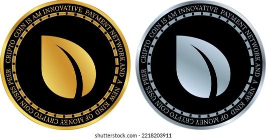 peercoin-ppc vector illustrations. 3d drawing.