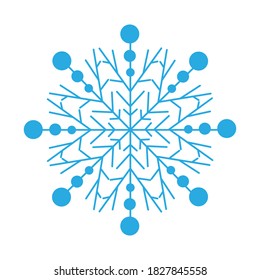 Peerless snowflake isolated on white background. Winter decor elements for postcards, wrapping paper, banner, magazine and more. Stock vector illustration for decoration and design