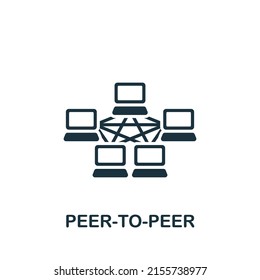 Peer-To-Peer icon. Monochrome simple Fintech Industry icon for templates, web design and infographics